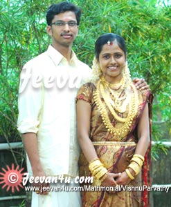 Vishnu Parvathy Marriage Photos Kottayam
